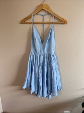 NBD Powder Blue Slip Dress with Delicate Straps